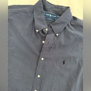 Polo Ralph Lauren Blake Short Sleeve Shirt Mens XL Navy White Check Button Up